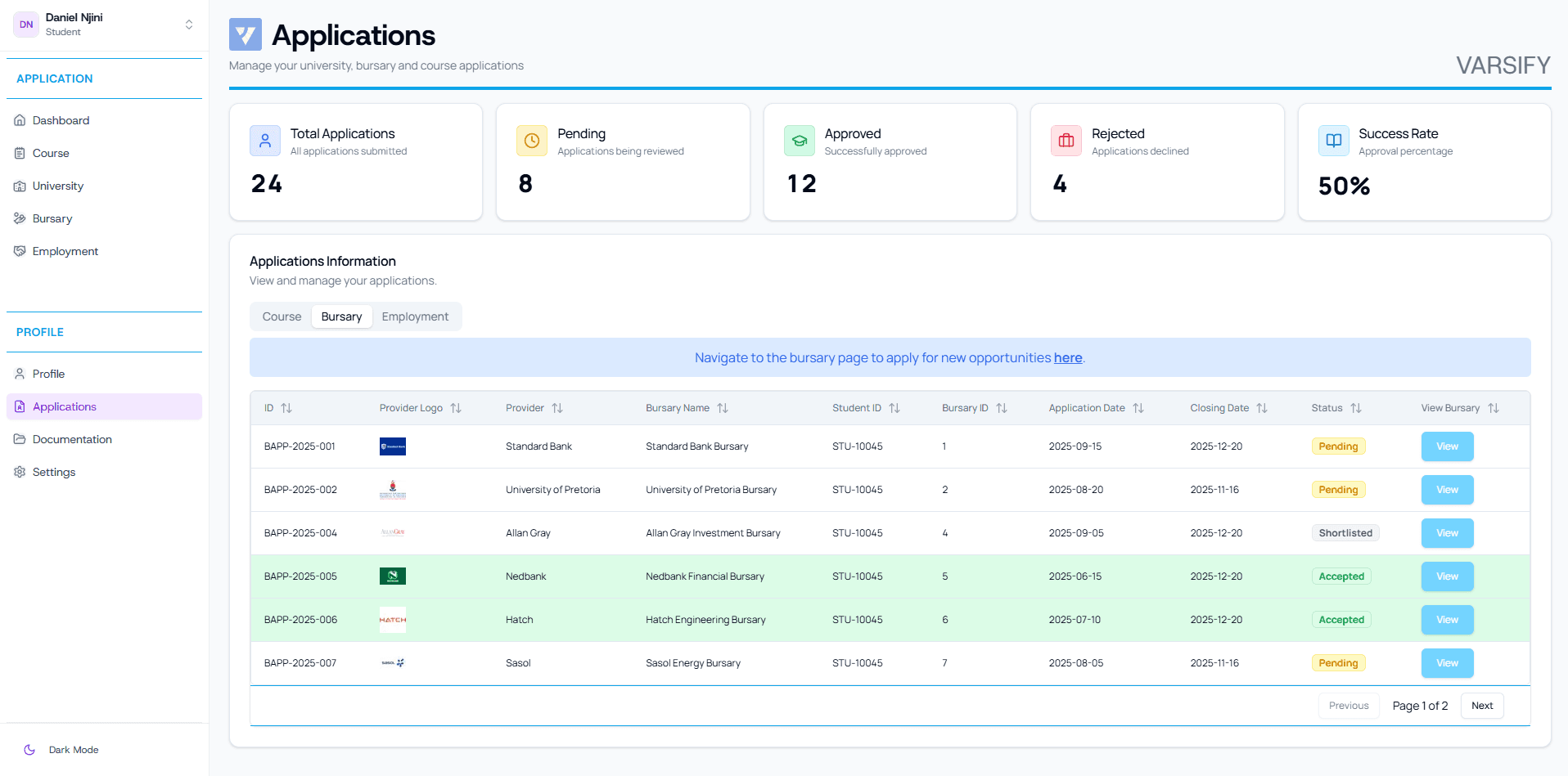 Student journey – keeping on track