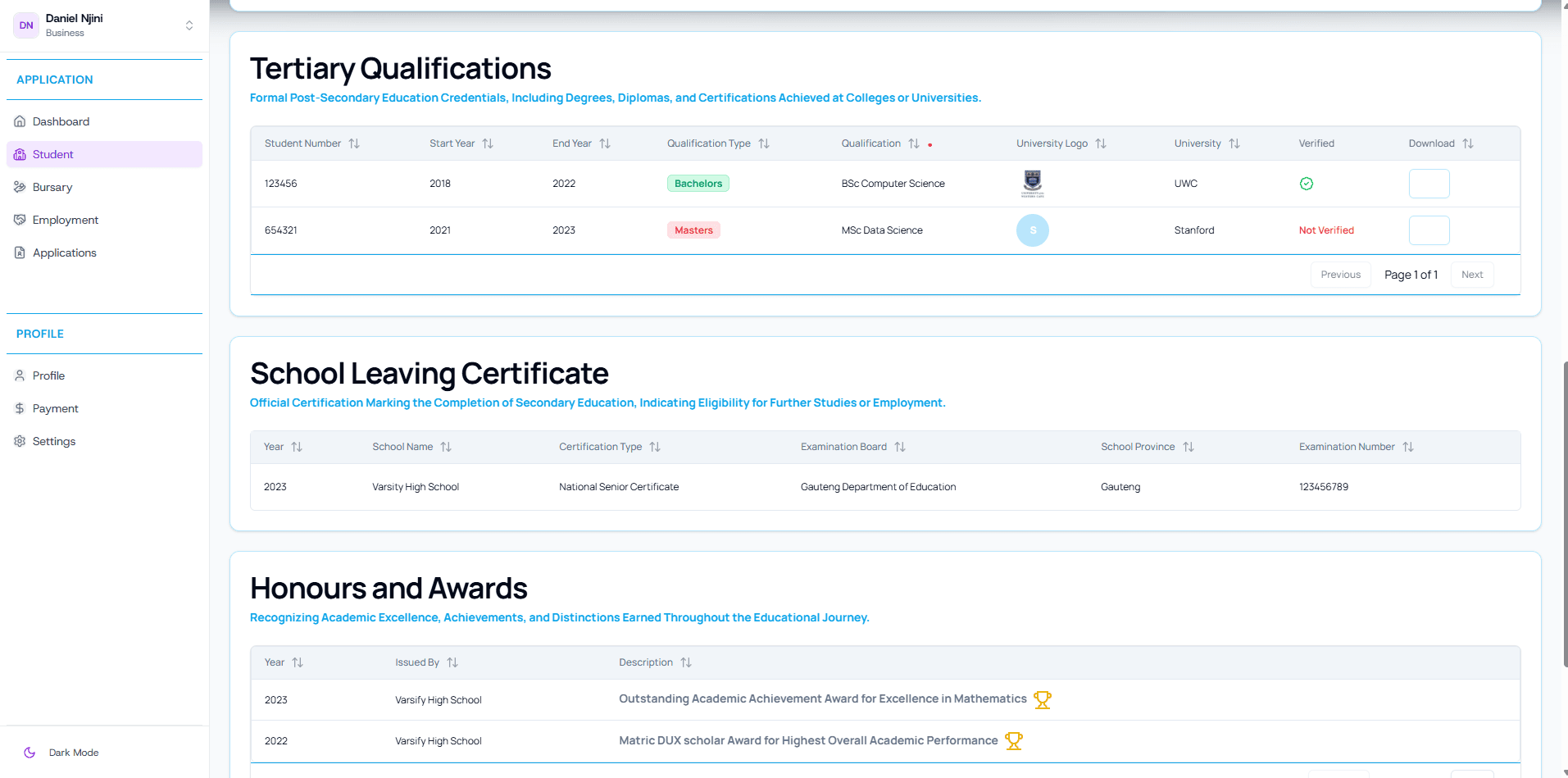 Student opportunities – bursaries & roles